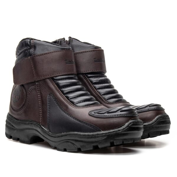 BOTA EM COURO MOTORCYCLE - CAFÉ E PRETO - Image 2