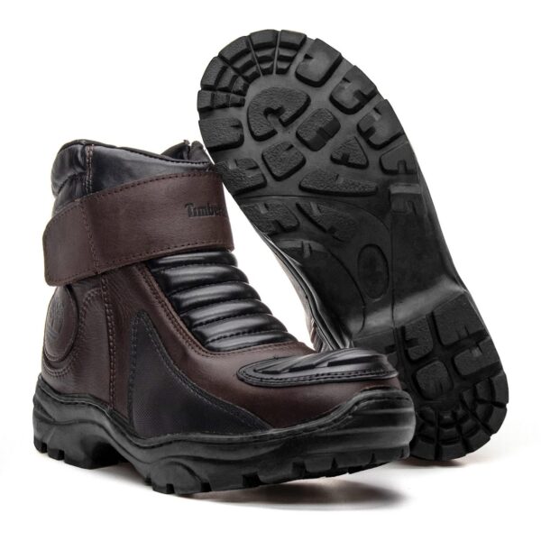 BOTA EM COURO MOTORCYCLE - CAFÉ E PRETO - Image 5