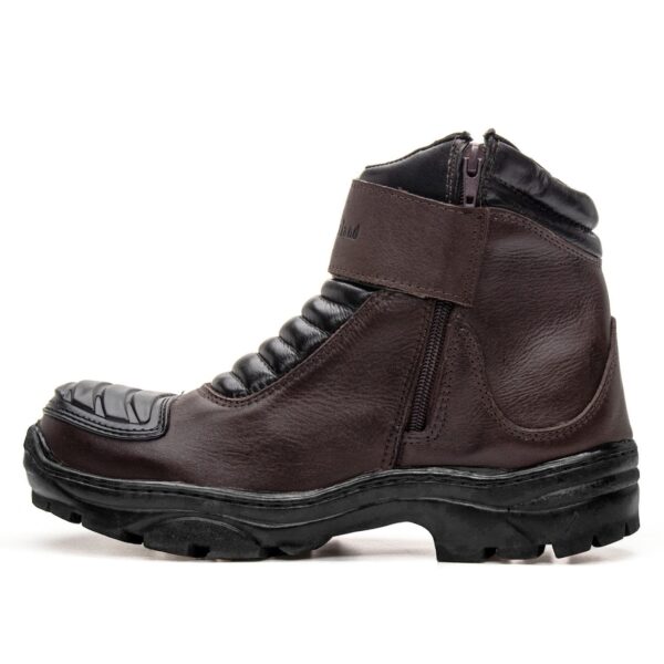 BOTA EM COURO MOTORCYCLE - CAFÉ E PRETO - Image 4