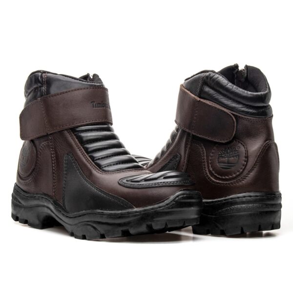 BOTA EM COURO MOTORCYCLE - CAFÉ E PRETO - Image 3