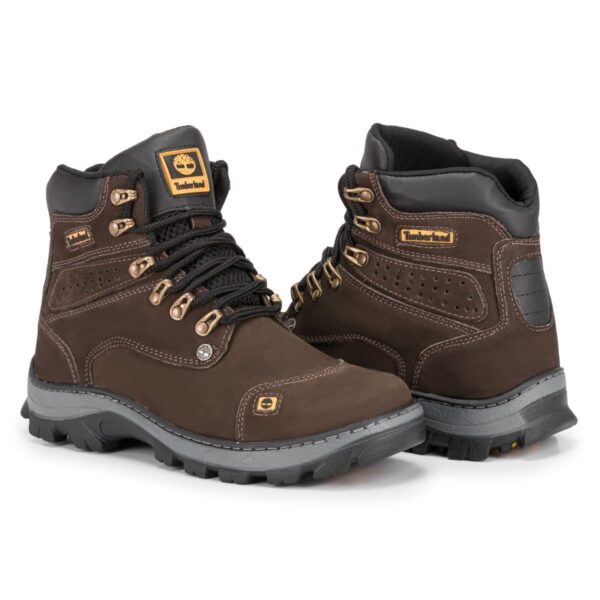 Bota Masculina em Couro Legitimo Timber 800 Café - Image 3