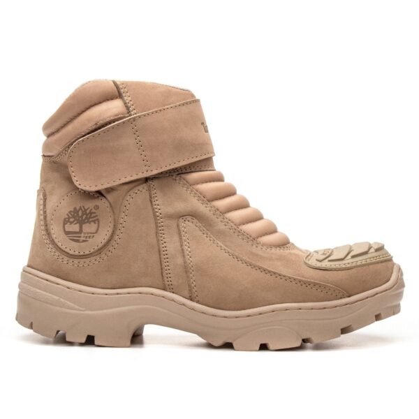 BOTA EM COURO MOTORCYCLE - AREIA